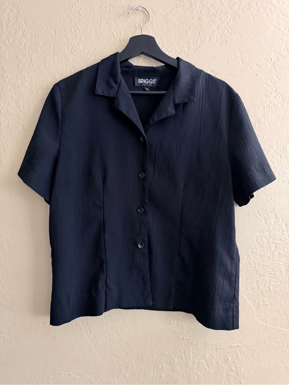 Briggs New York Black Short-Sleeve Button-Down Shirt